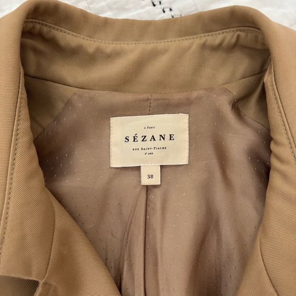 Sezane Scott Camel Trench Coat - Picture 4 of 6
